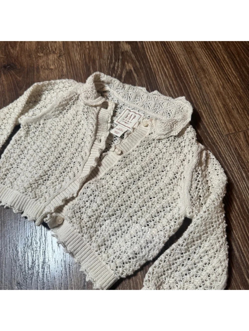 GAP × DÔEN Pointelle Knit Cardigan | 6–12 Months